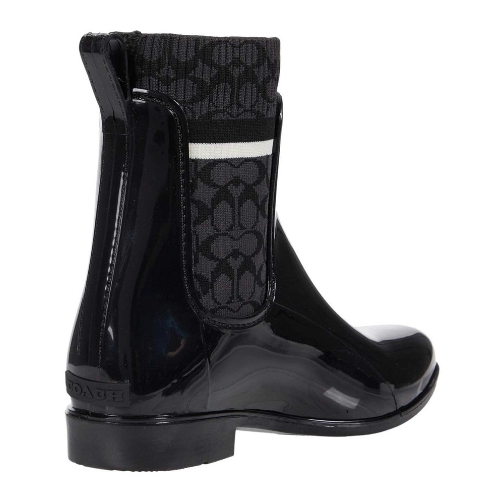 Coach Rivington Rain Bootie Black Rubber 6 B (M) Brand New - Picture 3 of 11